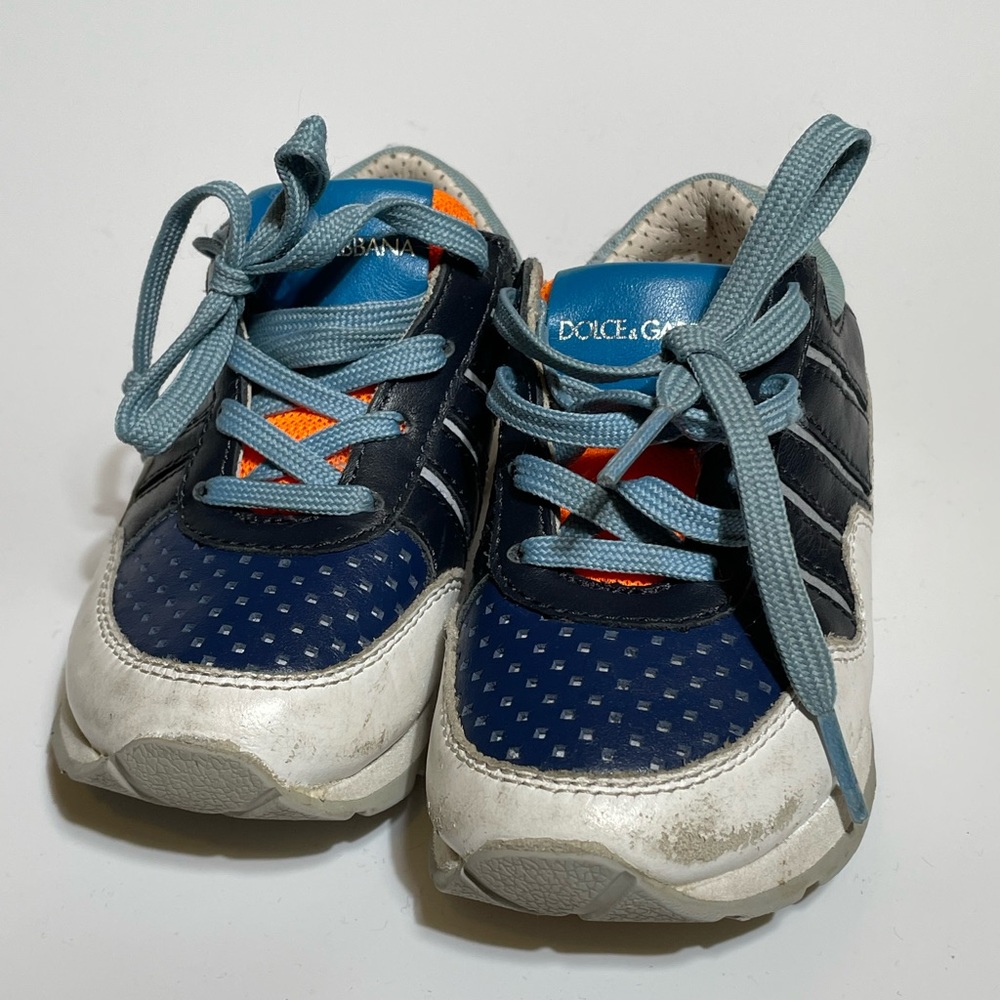 Dolce & Gabbana Boys blue and white sneakers